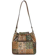 Patricia Nash Nordic Floral Patchwork Bellamy Drawstring Shoulder Bag