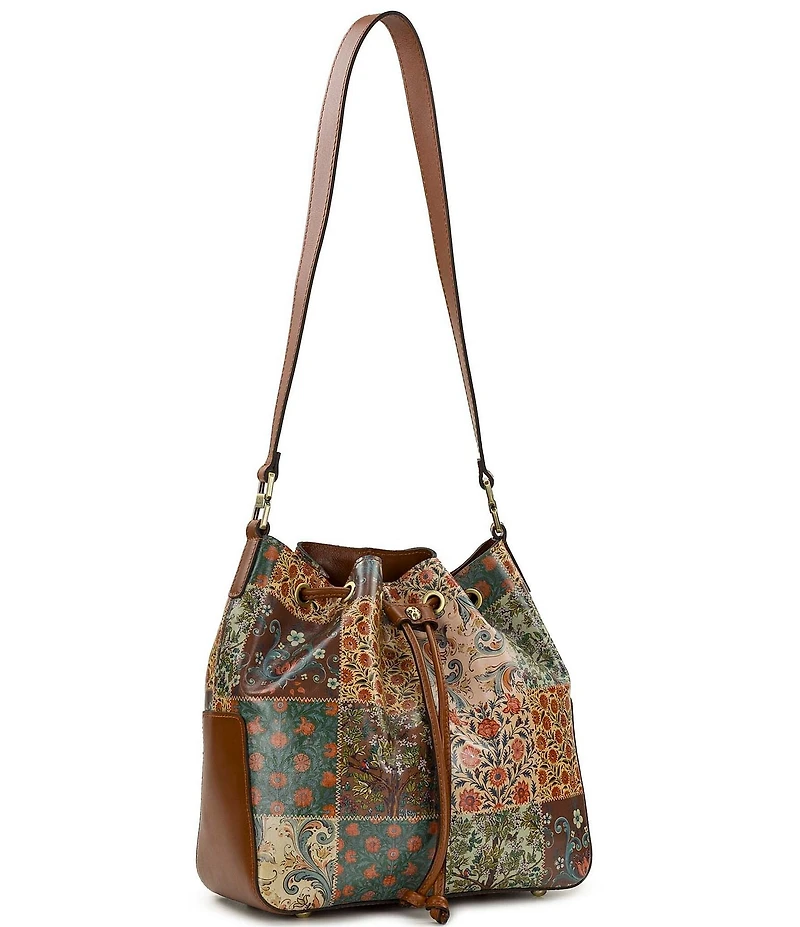 Patricia Nash Nordic Floral Patchwork Bellamy Drawstring Shoulder Bag