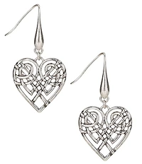 Patricia Nash Open Filigree Heart Drop Earrings