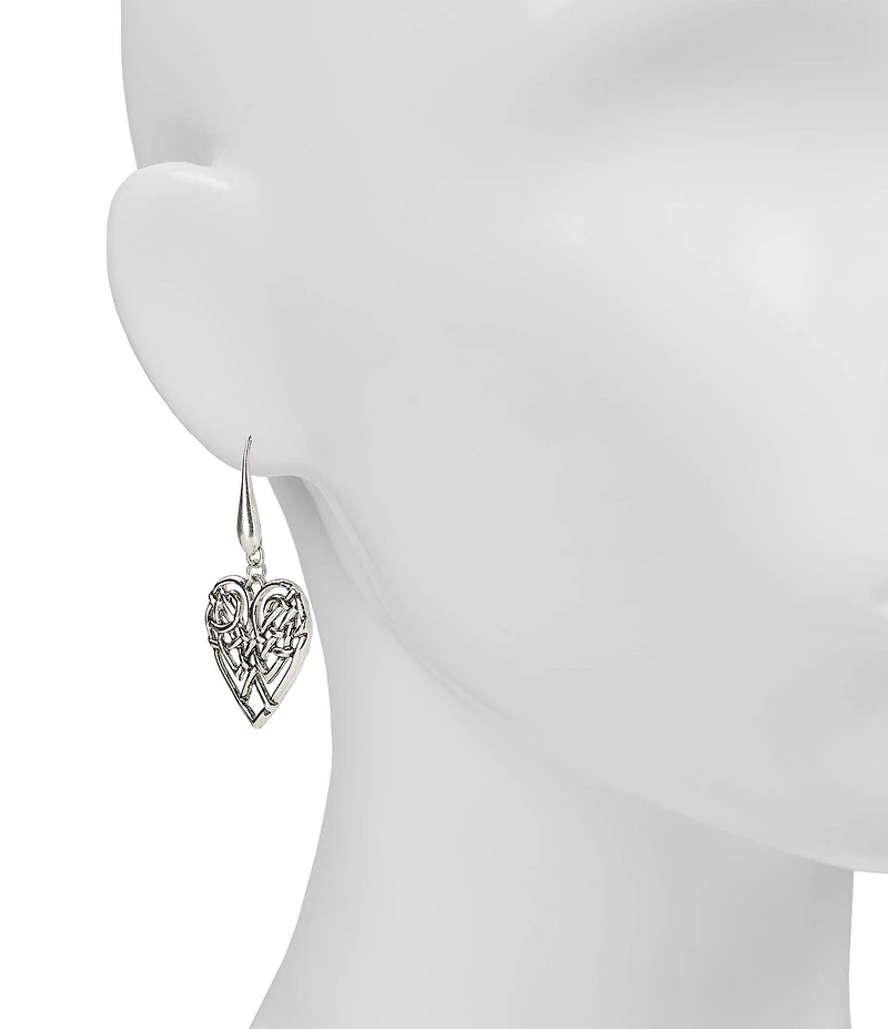 Patricia Nash Open Filigree Heart Drop Earrings