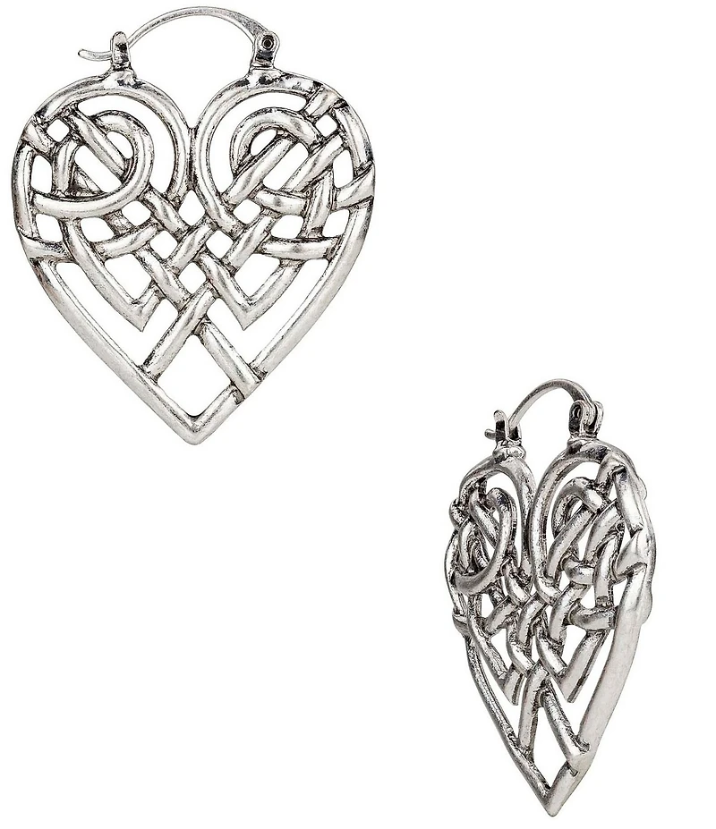 Patricia Nash Open Filigree Heart Hoop Earrings