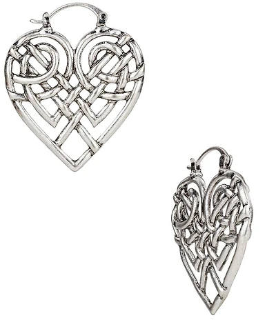 Patricia Nash Open Filigree Heart Hoop Earrings
