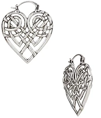 Patricia Nash Open Filigree Heart Hoop Earrings