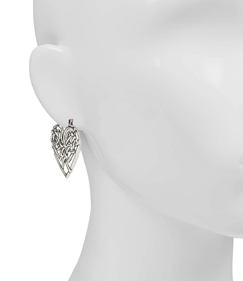 Patricia Nash Open Filigree Heart Hoop Earrings