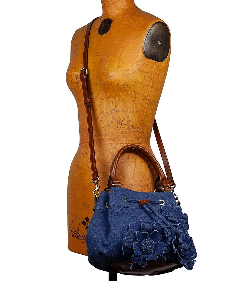 Patricia Nash Oriana Denim Drawstring Bucket Bag