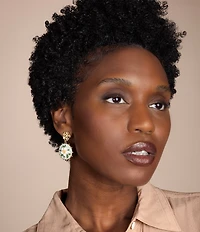 Patricia Nash Painted Flower Pearl Drop Earrings