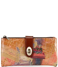 Patricia Nash Paris Map Print Annesley Wristlet Bag