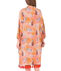 Patricia Nash Paris Map Print Tassel Detail Ruana