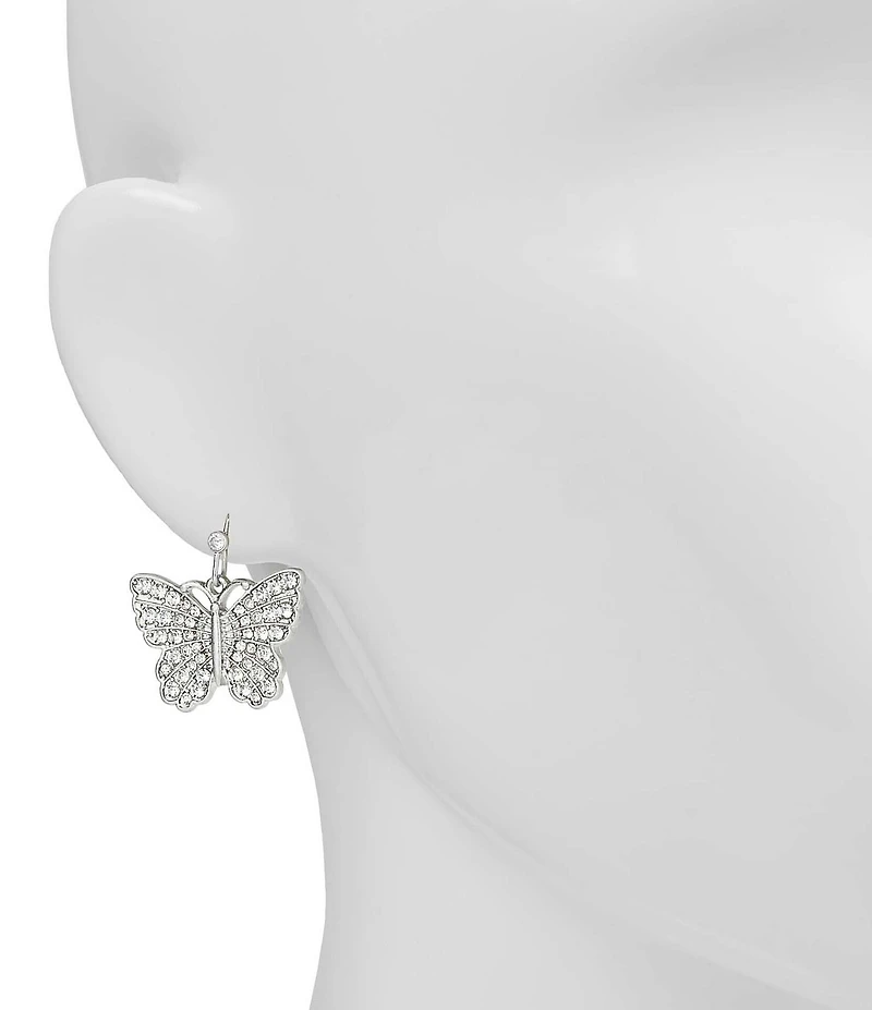Patricia Nash Pave Butterfly Drop Earrings