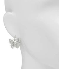 Patricia Nash Pave Butterfly Drop Earrings