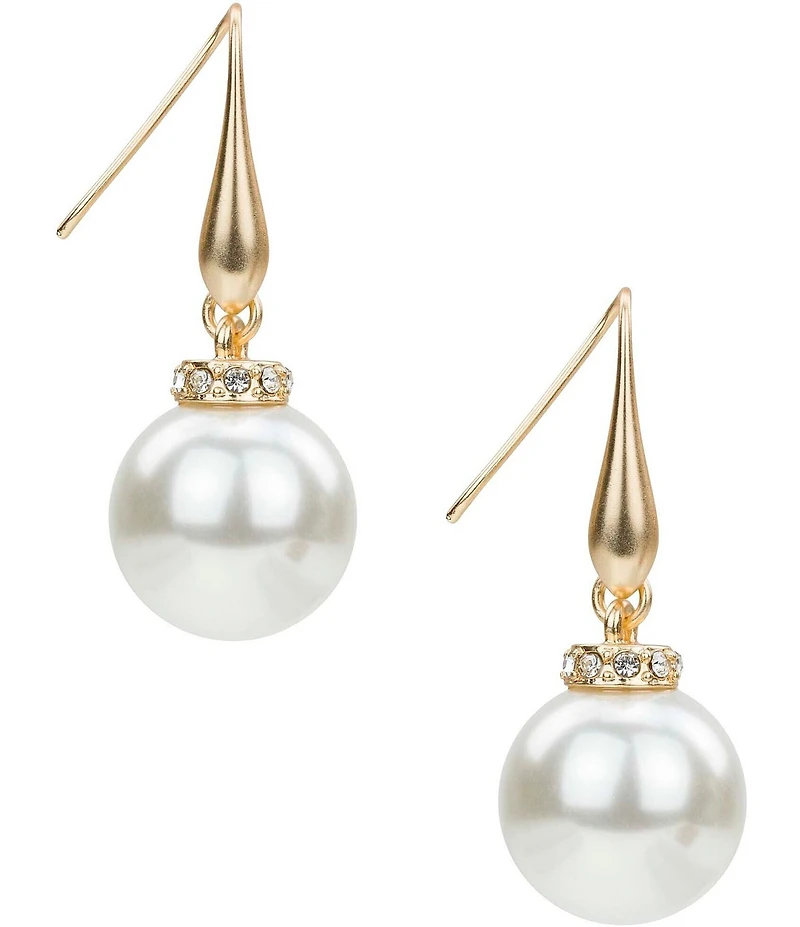 Patricia Nash Pearl Ball Drop French Wire Earrings