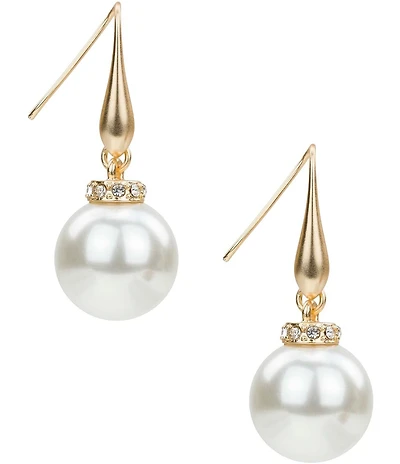 Patricia Nash Pearl Ball Drop French Wire Earrings