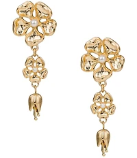 Patricia Nash Pearl Flower Resort Double Linear Earrings
