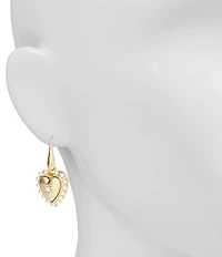 Patricia Nash Pearl Heart Locket Drop Earrings