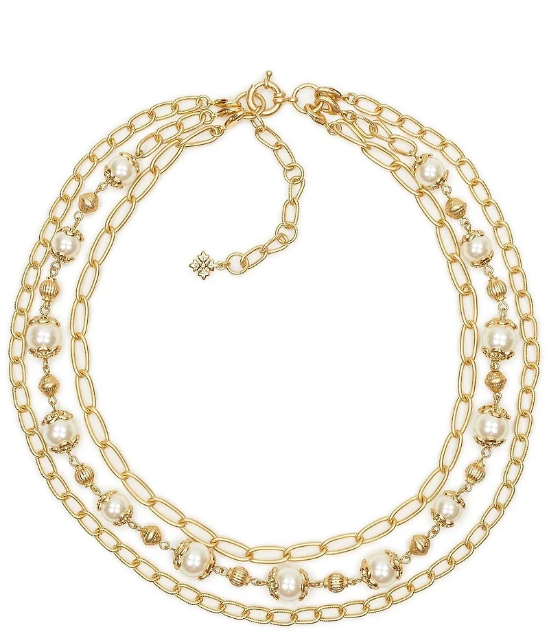 Patricia Nash Pearl Mod Convertible Short Multi Strand Necklace