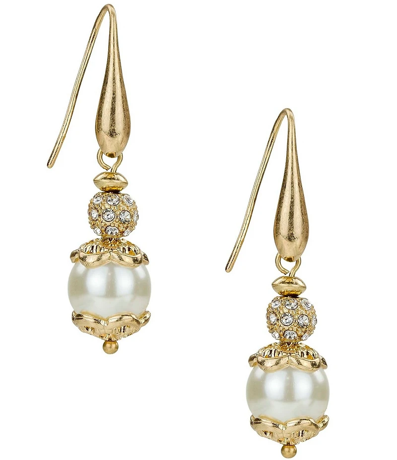Patricia Nash Pearl Wire Drop Earrings