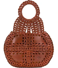Patricia Nash Pisticci Woven Leather Satchel Bag
