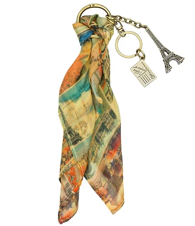 Patricia Nash Postcard From Paris Print Mini Scarf Bag Charm