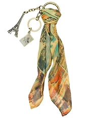 Patricia Nash Postcard From Paris Print Mini Scarf Bag Charm