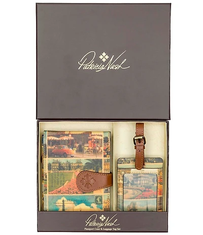 Patricia Nash Postcards From Paris Passport Luggage Tag Set