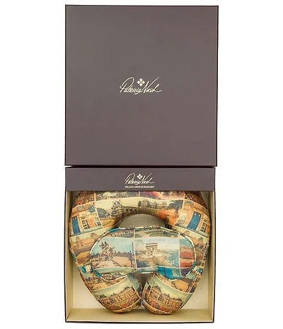 Patricia Nash Postcards From Paris Travel Neck Pillow & Eye Mask Set