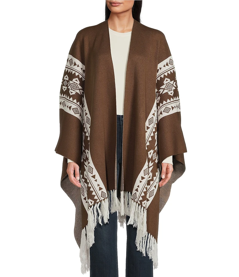 Patricia Nash Prairie Print Fringe Shawl