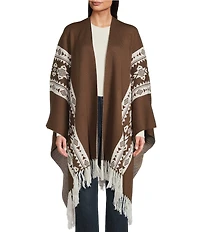 Patricia Nash Prairie Print Fringe Shawl