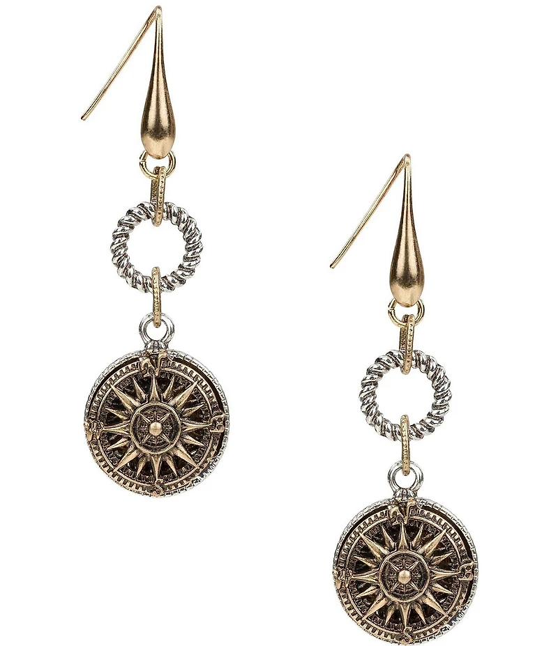 Patricia Nash Rope Ring Compass Linear Earrings