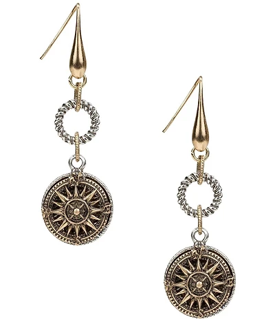 Patricia Nash Rope Ring Compass Linear Earrings