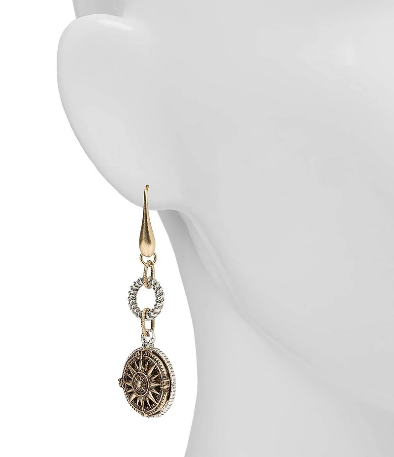 Patricia Nash Rope Ring Compass Linear Earrings