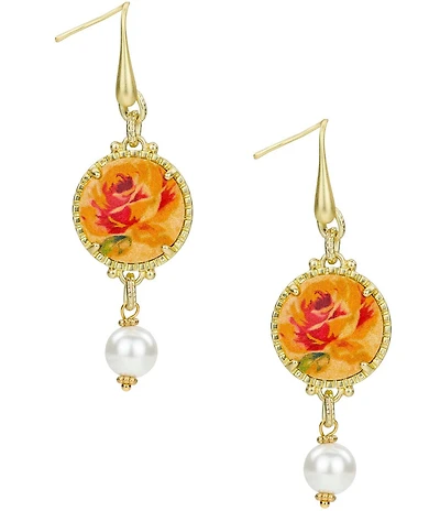 Patricia Nash Round Drop with Pearl Drop Earrings
