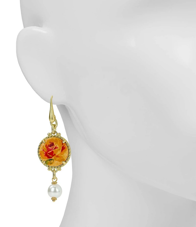 Patricia Nash Round Drop with Pearl Drop Earrings