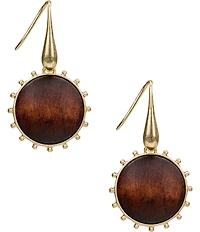 Patricia Nash Round Wood Drop Earrings