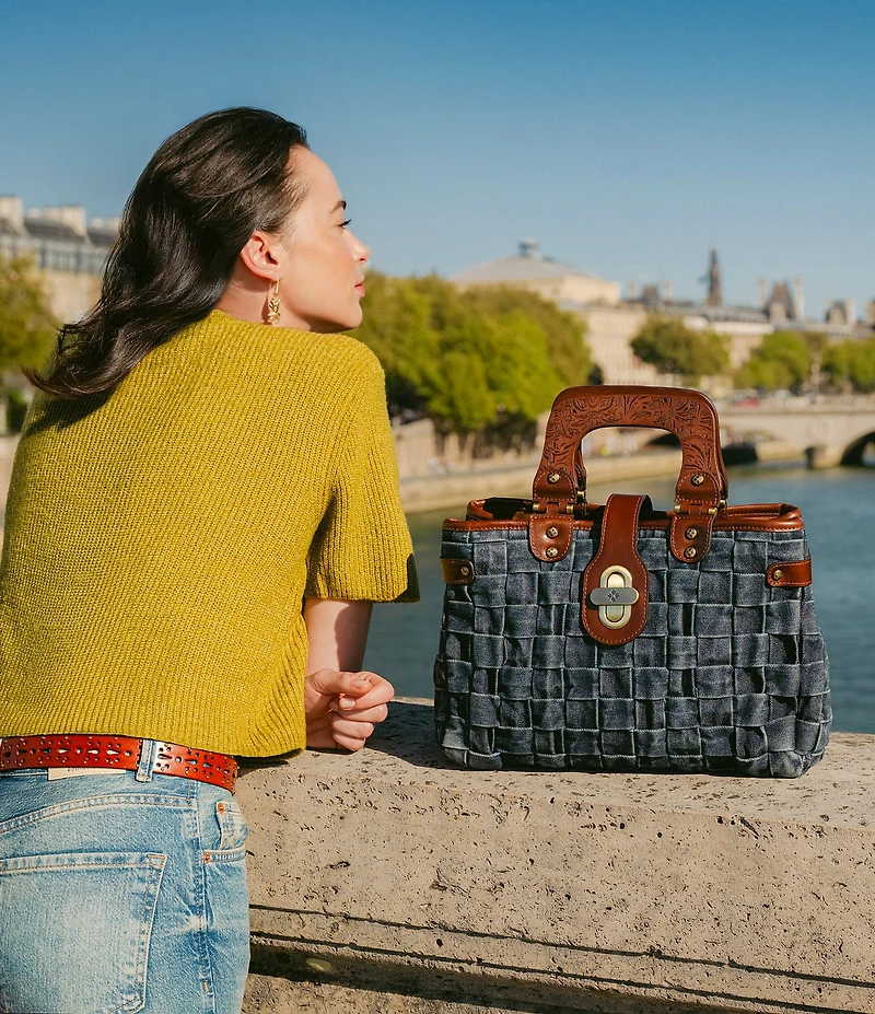 Patricia Nash Sancia Small Denim Satchel Bag