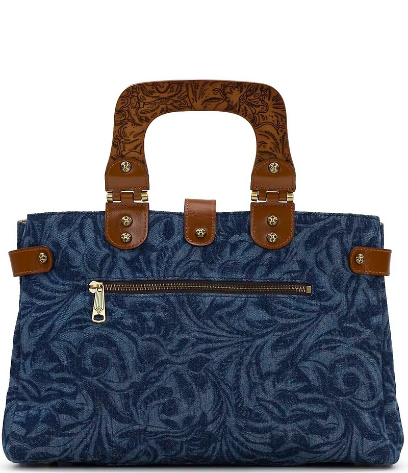 Patricia Nash Sancia Wood Handle Satchel Bag
