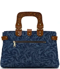 Patricia Nash Sancia Wood Handle Satchel Bag