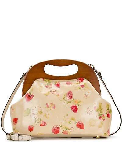 Patricia Nash Sandrine Strawberry Wooden Top Handle Crossbody Bag