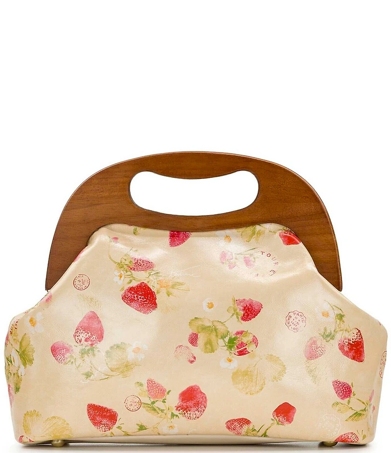 Patricia Nash Sandrine Strawberry Wooden Top Handle Crossbody Bag