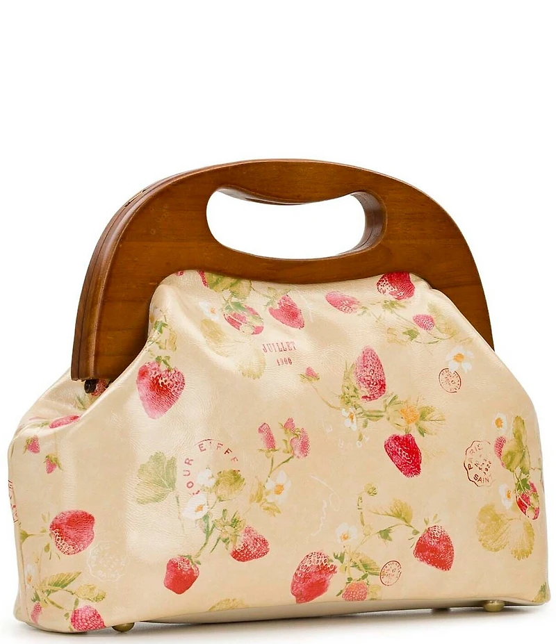 Patricia Nash Sandrine Strawberry Wooden Top Handle Crossbody Bag