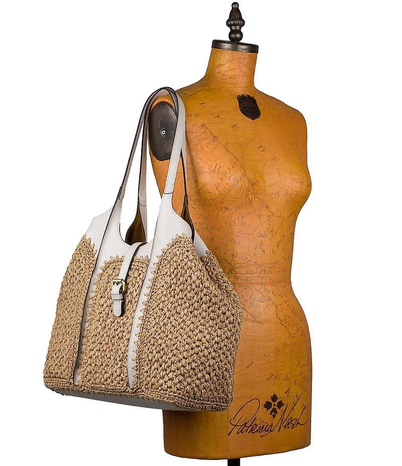 Patricia Nash Santorini Woven Straw Tote Bag