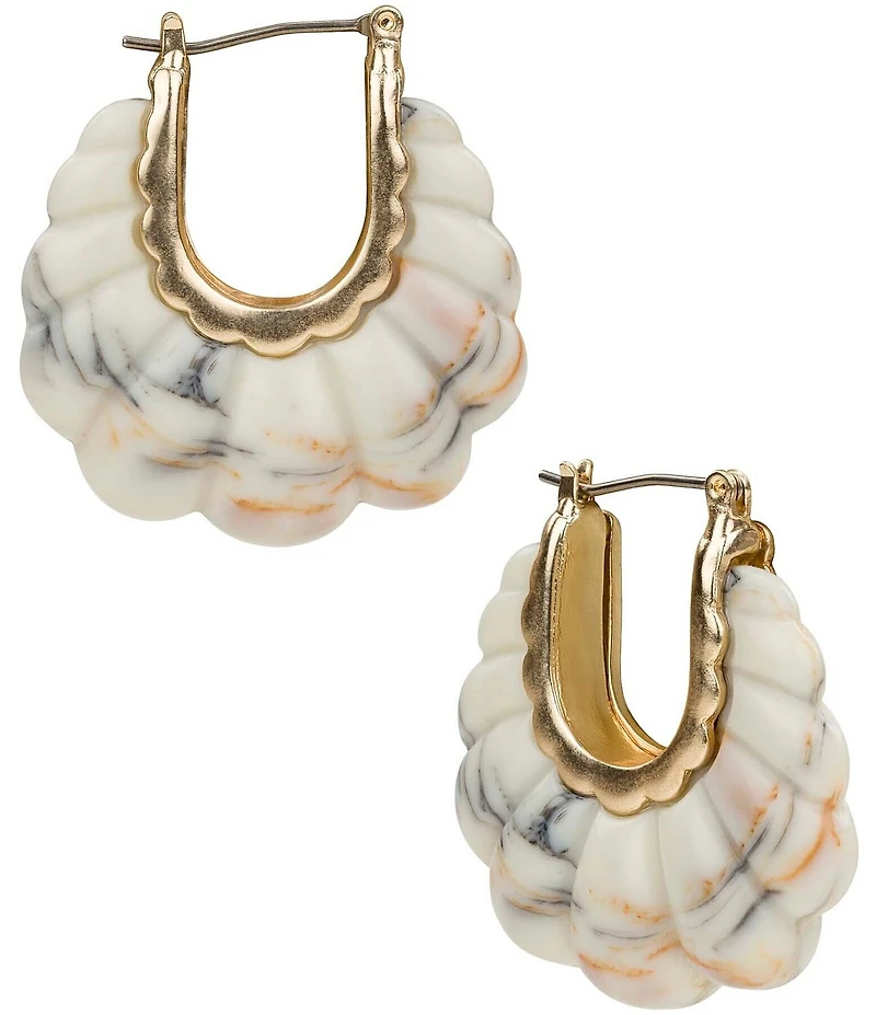 Patricia Nash Scalloped Puffy Hoop Earrings