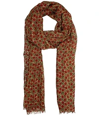 Patricia Nash Scandi Antique Ochre Floral Print Scarf Wrap