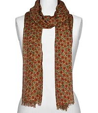Patricia Nash Scandi Antique Ochre Floral Print Scarf Wrap
