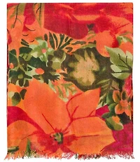 Patricia Nash Floral Print Fringe Hem Scarf