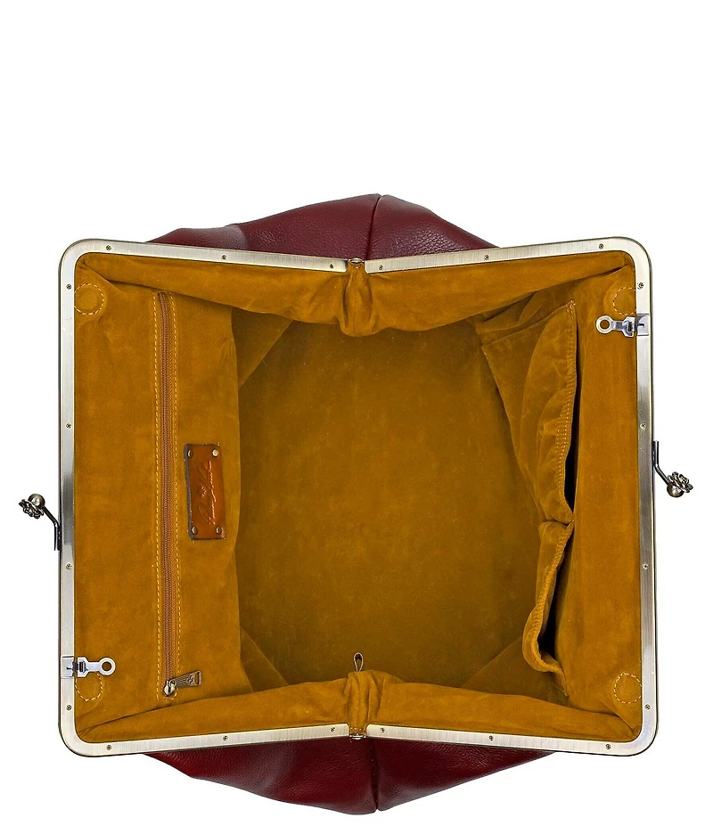 Patricia Nash Serafina Oversized Kisslock Leather Satchel Bag