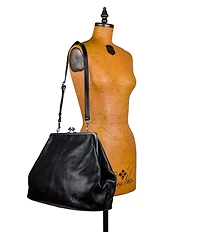 Patricia Nash Serafina Oversized Kisslock Leather Satchel Bag