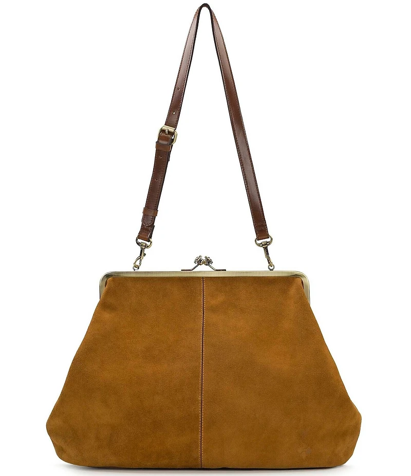 Patricia Nash Serafina Oversized Kisslock Suede Satchel Bag