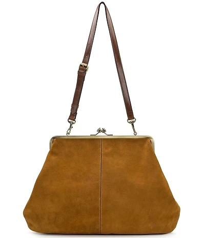 Patricia Nash Serafina Oversized Kisslock Suede Satchel Bag
