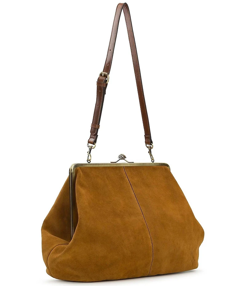 Patricia Nash Serafina Oversized Kisslock Suede Satchel Bag