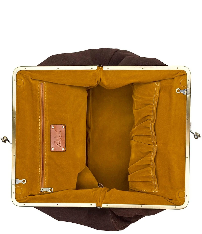 Patricia Nash Serafina Oversized Kisslock Suede Satchel Bag